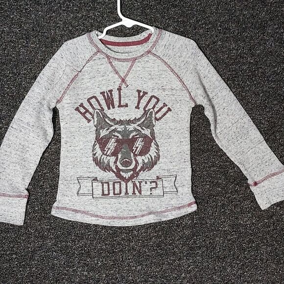 Arizona Jean Co. Grey XXS 4-5 Howl You Doin? Kid's Boy's Shirt - Picture 1 of 6